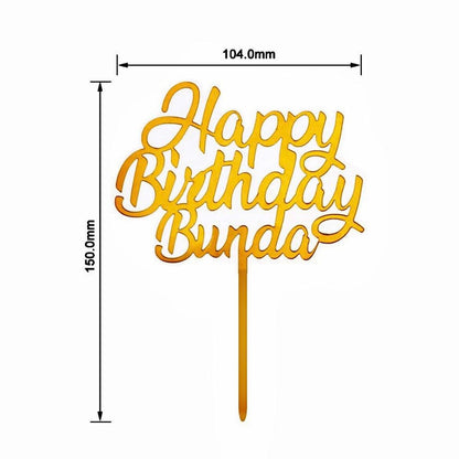 Pekanbaru Cake Topper Akrilik Happy Birthday / Mother'S Day / Father'S Day Ukuran Besar (Instan Only)