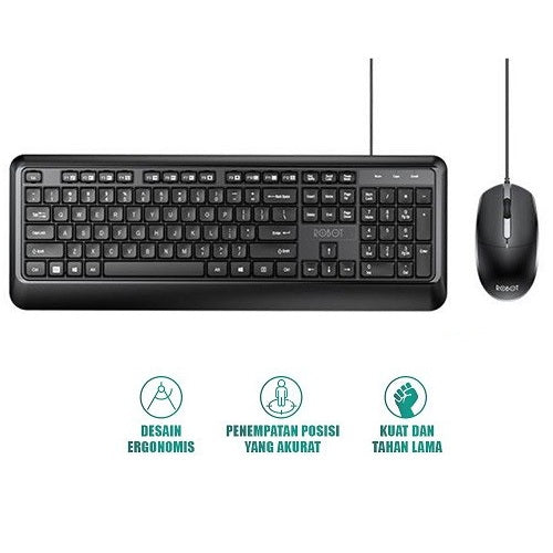 Pekanbaru Robot Km2600 Wired Keyboard & Mouse Combo Set (Kabel)
