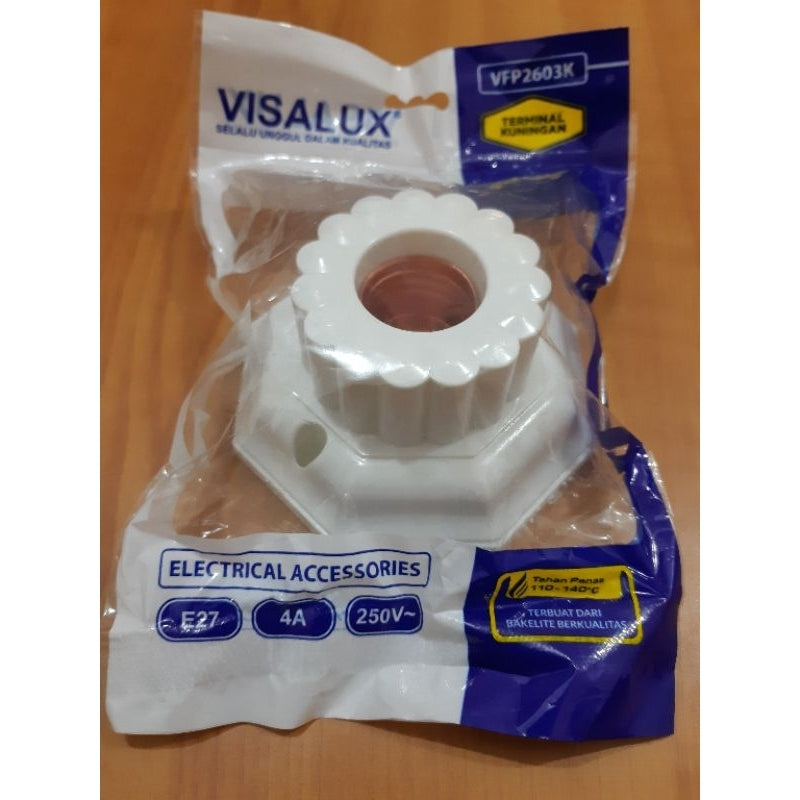 Pekanbaru Visalux - Fitting Plafon Visalux E27 4A Terminal Kuningan