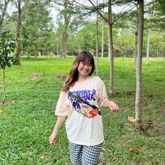 [littlecrab] Kaos Oversize Kantong Tas Kaus Gambar 3d Waistbag Baju Serbaguna Motif Swag Genanx Tshirt With Bag