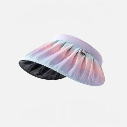 [littlecrab] Topi Ombre Anti Sinar UV Fisherman Warna Pastel Aesthetic Bando Multifungsi Ringan Motif Kerang Pelangi UPF 50+ Sun Hat Topi Bando Serap Keringat Visors Korean Style