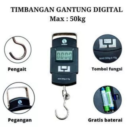 Pekanbaru Timbangan Koper/Tas Timbangan Gantung Digital 50Kg / Timbangan Digital / Timbangan Koper /Travel /Timbangan Traveling
