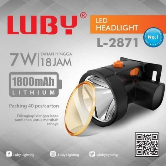 Pekanbaru Senter Kepala Luby 7 Watt L-2871 / Head Lamp