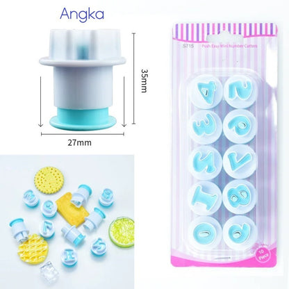 Pekanbaru Cetakan Fondant Mini / Fondant Cutter Mini Bentuk Angka / Alphabet