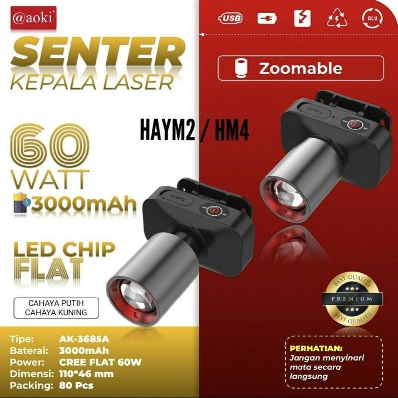 Pekanbaru Senter Kepala Zoom Lensa 50W Luby L-2905L / Luby L-2905K / Matsugi Mg-700L / Senter Zoom Aoki Ak-3685A