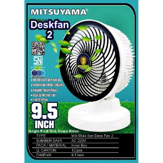 Pekanbaru Kipas Angin Meja  Mitsuyama 9 Inci Ms-5544 Dan 9,5 Inci Ms-5544 Desk Fan Ii Series