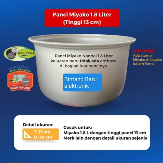 Pekanbaru Panci Miyako / Panci Magic Com Miyako  Mcm 508 Sbc 507 Sbc Original Miyako Panci Nanoal