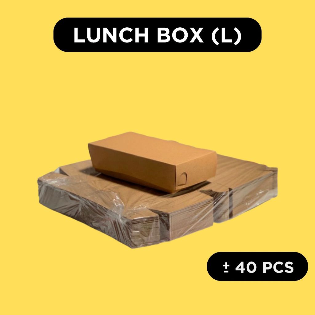 Paper Lunch Box L M M-HEMAT S XS Kemasan Dimsum Ayam Geprek Mie Gorengan Brownies Laminasi Food Tray
