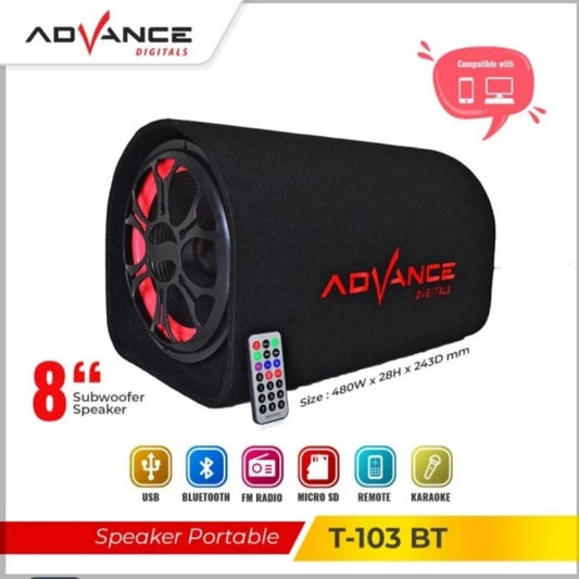 Pekanbaru Speaker Advance Bluetooth T-103Bt 8' Subwoofer Basstube Speaker Bantal Advance