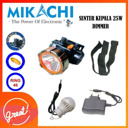 Pekanbaru Senter Kepala Pancing Mikachi 25W Dimmer / Senter Kepala Litium Mikachi 25 Watt Dimmer