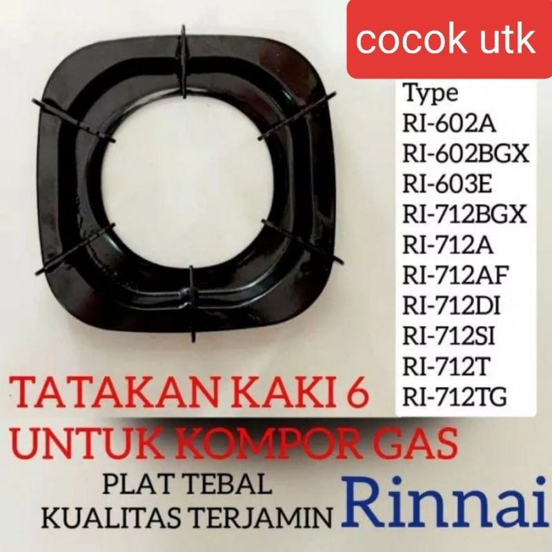 Pekanbaru Tatakan Kompor Gas Rinnai Kaki 6 Bahan Tebal