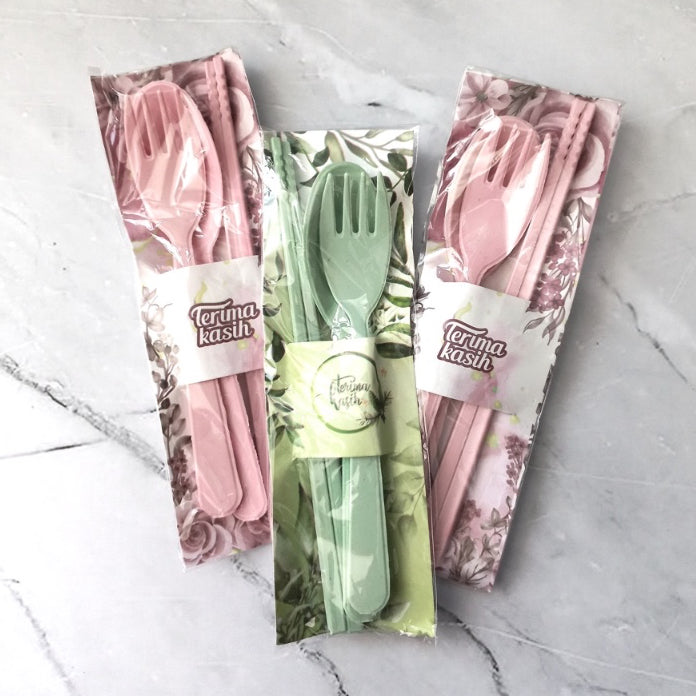 (50 PCS) SOUVENIR SENDOK GARPU SUMPIT SET Souvenir Sovenir Pernikahan Nikah