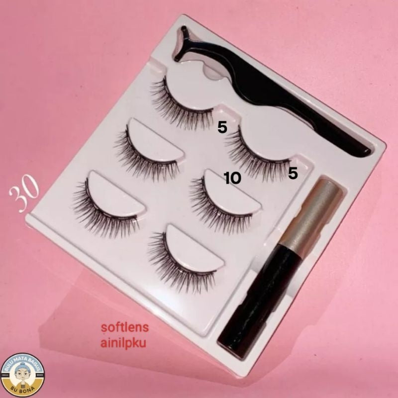 Pekanbaru Eyelash Magnetic 1 Set Lengkap Bulu Mata Magnet 3 Psg