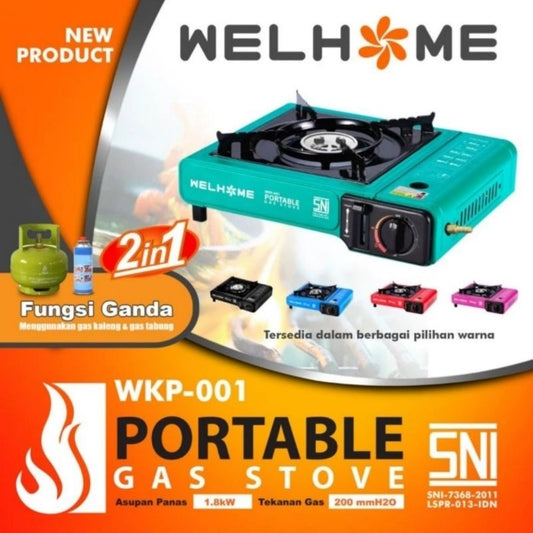 Pekanbaru Kompor Gas Portable Welhome / Myvo 2 In1 / Kompor Camping Merk Random