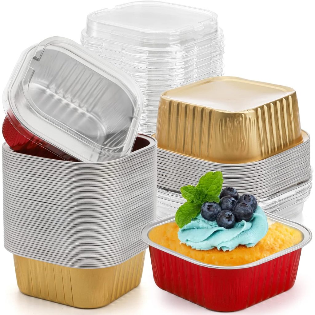 Pekanbaru Aluminium Tray Persegi 125Ml Berbagai Warna Per Pack