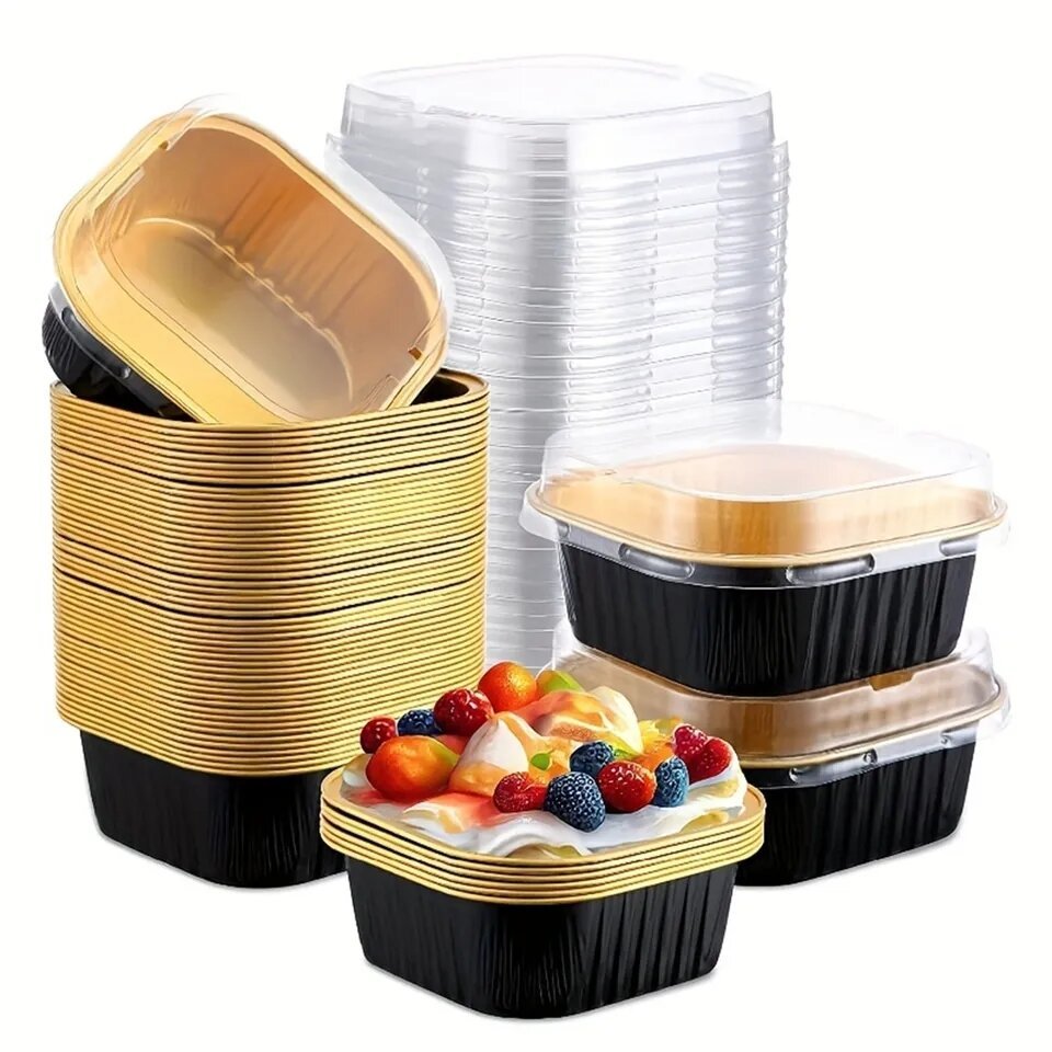 Pekanbaru Aluminium Tray Persegi 125Ml Berbagai Warna Per Pack