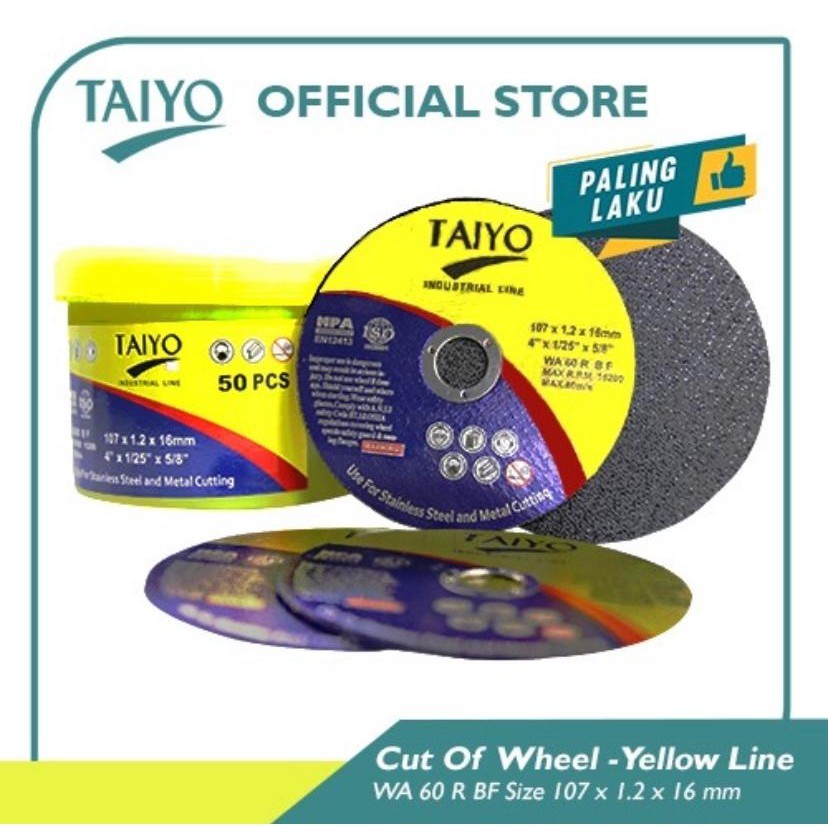 50 Pcs Batu Gerinda Potong TAIYO 4" Cutting Wheel 4 Inch TAIYO