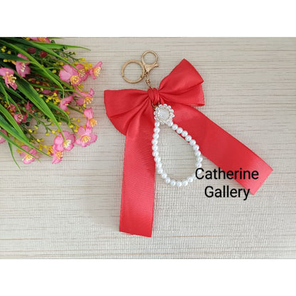 Pekanbaru Hanya 3 Hari Diskon Khusus : Gantungan Tas wanita  Pita Mutiara Clarice Cantik/keychain