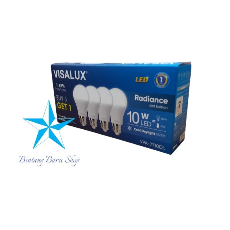 Pekanbaru Bola Lampu Led Visalux / Visalux Lampu Led A-Bulb Radiance Bundle Warna Putih ( Beli 4 Gratis 1) 8W 10W 12W 14W