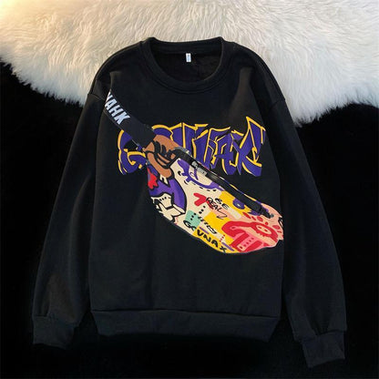 [littlecrab] Sweater Oversize Genanx Sling Bag Kantong Tas Lengan Panjang Sweatshirt Gambar 3d Waistbag Baju Outer Serbaguna Motif Swag Unisex Genanx Sweater With Bag