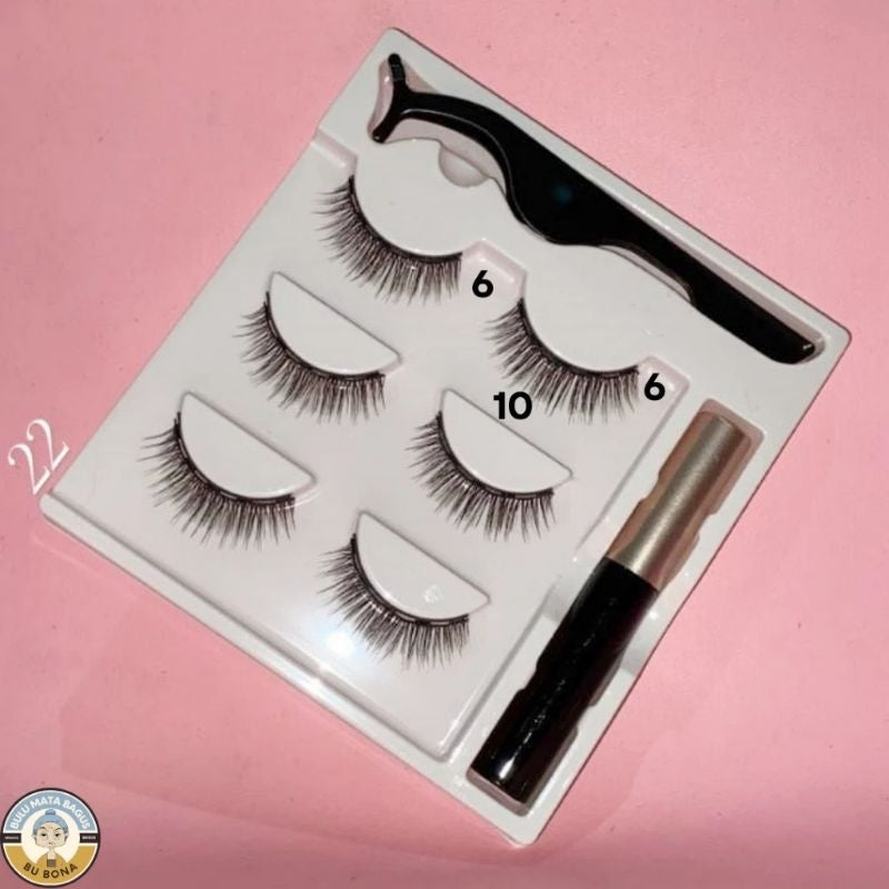 Pekanbaru Eyelash Magnetic 1 Set Lengkap Bulu Mata Magnet 3 Psg