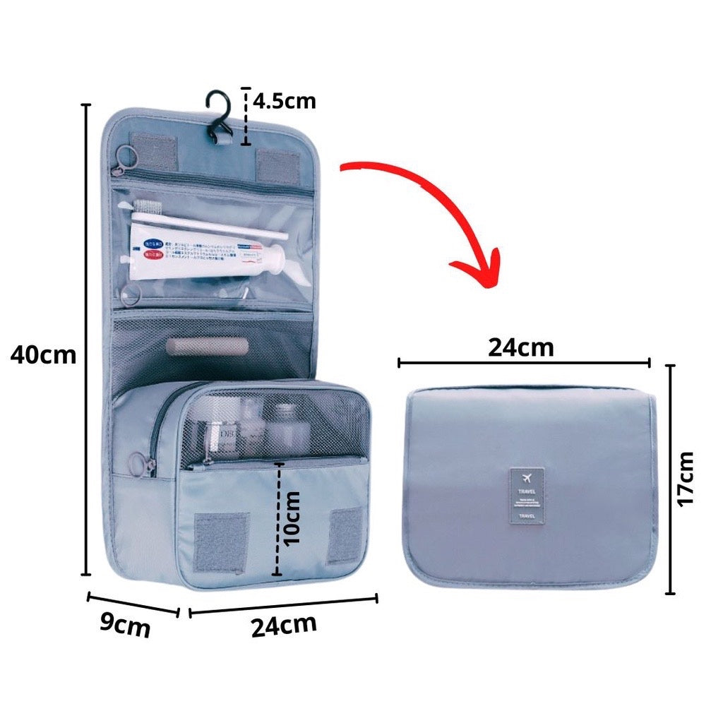 HR- TAS KOSMETIK MANDI GANTUNG Travel Bag Storage Make Up TAS KOSMETIK MANDI GANTUNG Tas Penyimpanan Kosmetik Perlengkapan Mandi Pouch Makeup Wanita Serbaguna Traveling Original Bahan Tebal