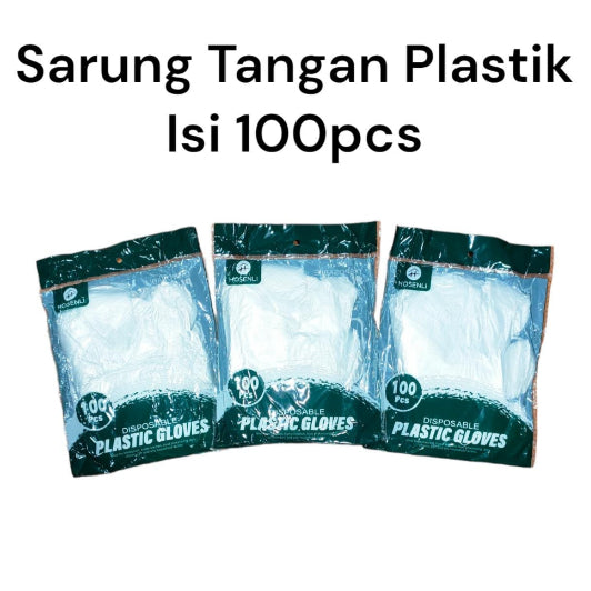 SARUNG TANGAN PLASTIK ISI 100 PCS SEKALI PAKAI/SARUNG TANGAN KEMASAN MULTIFUNGSI