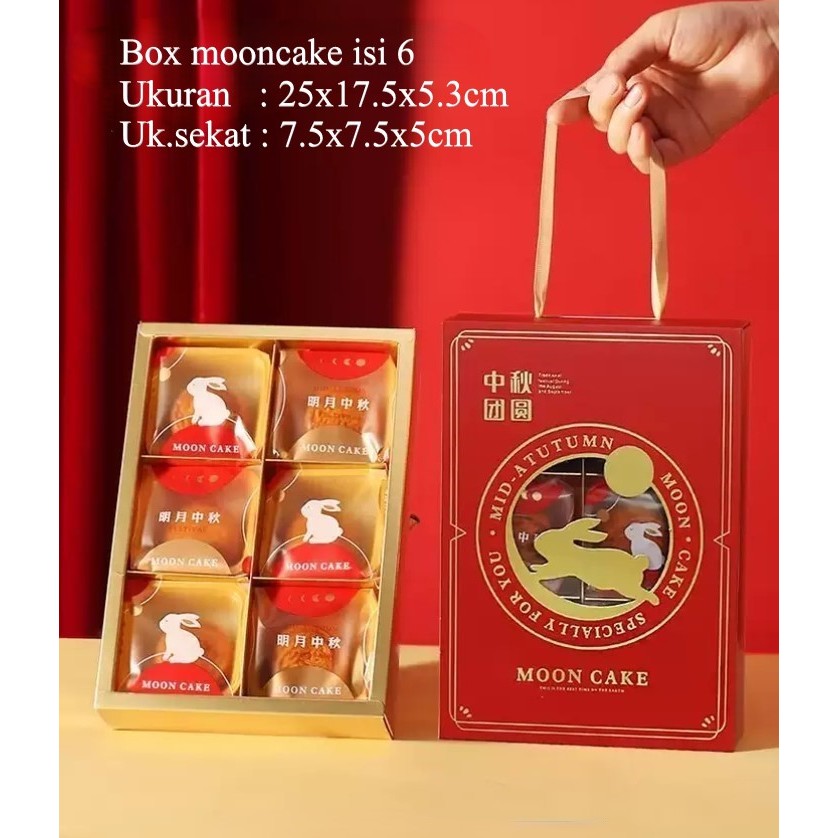 Pekanbaru Mooncake Hampers Box / Kotak Kue Bulan Handle Tali Pita Sekat 6
