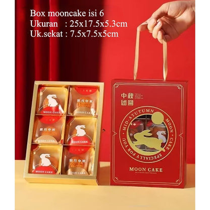 Pekanbaru Mooncake Hampers Box / Kotak Kue Bulan Handle Tali Pita Sekat 6