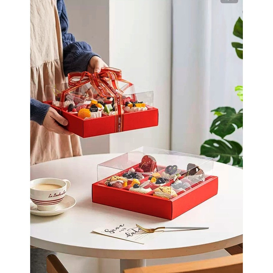 Pekanbaru Box Hampers / Kotak Kue Bulan / Cookies / Cupcake Tutup Mika Sekat 9