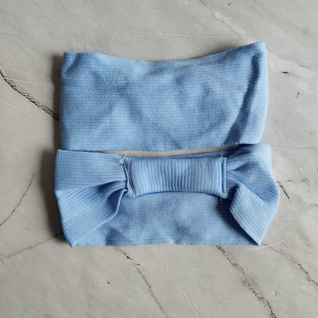 ciput rajut pita karet belakang bandana rajut