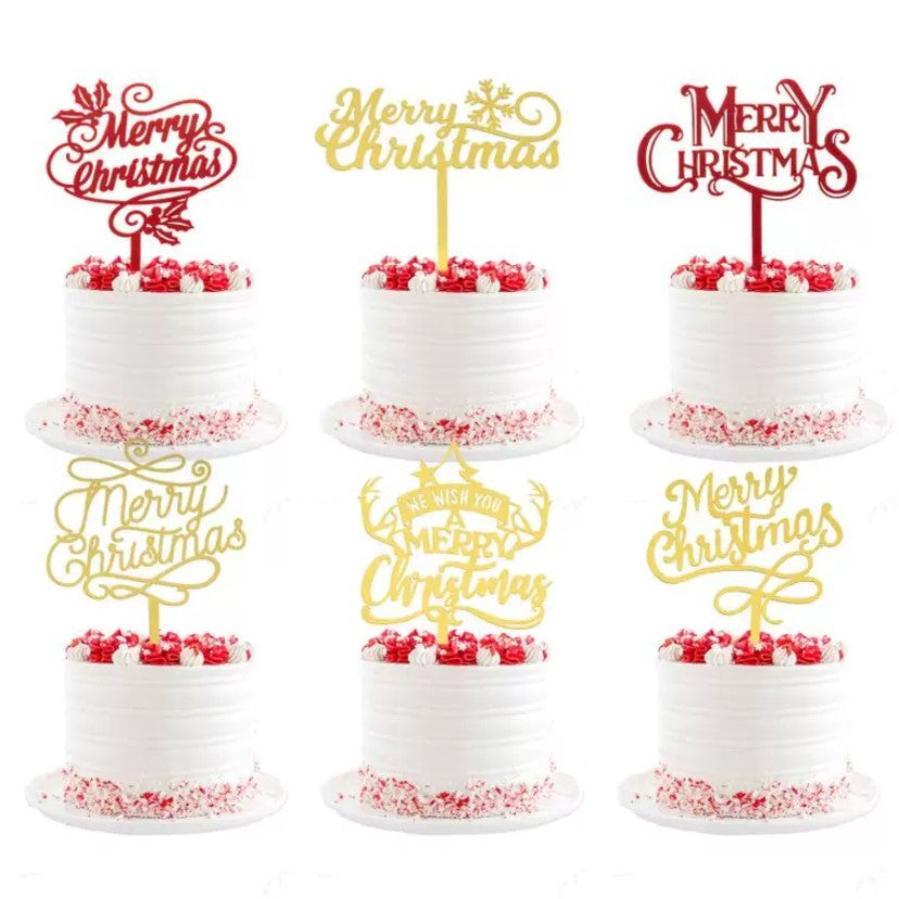Pekanbaru Christmas Cake Topper / Topper Kue Motif Natal (Instan Only)