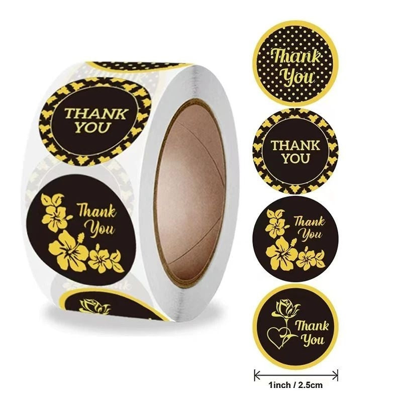 1 ROLL Stiker Label Thank You (500 Pcs) Sticker Ucapan Bulat Tempel Label Colorfull 2,5 cm