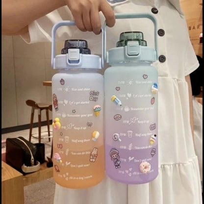 Pekanbaru Besar Jumbo Botol Viral Korea 2 Liter Minum Motivasi 2000Ml 2L
