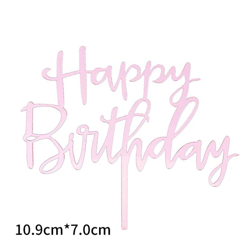 Pekanbaru Cake Topper Akrilik Happy Birthday / Mother'S Day / Father'S Day Ukuran Besar (Instan Only)
