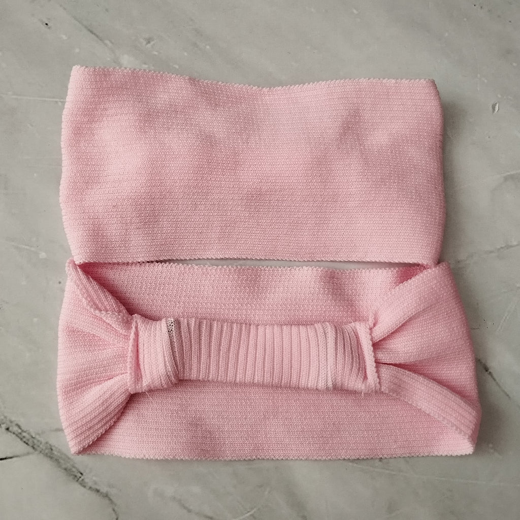 ciput rajut pita karet belakang bandana rajut