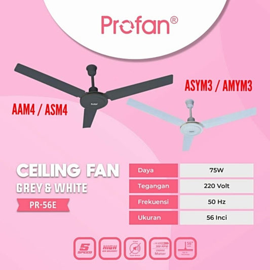 Pekanbaru Profan  - Ceiling Fan Profan 56" Pr-56E / Kipas Angin Gantung Profan Pr 56E