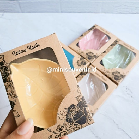 Pekanbaru Souvenir Mangkok Daun Kemas Box Coklat