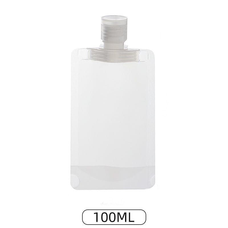 HR-Botol Pouch Plastik Travel Refill Tempat Sabun Cair Lotion Shampoo Skincare Stiker Cantik Viral