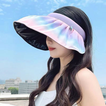 [littlecrab] Topi Ombre Anti Sinar UV Fisherman Warna Pastel Aesthetic Bando Multifungsi Ringan Motif Kerang Pelangi UPF 50+ Sun Hat Topi Bando Serap Keringat Visors Korean Style