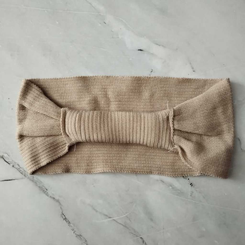 ciput rajut pita karet belakang bandana rajut
