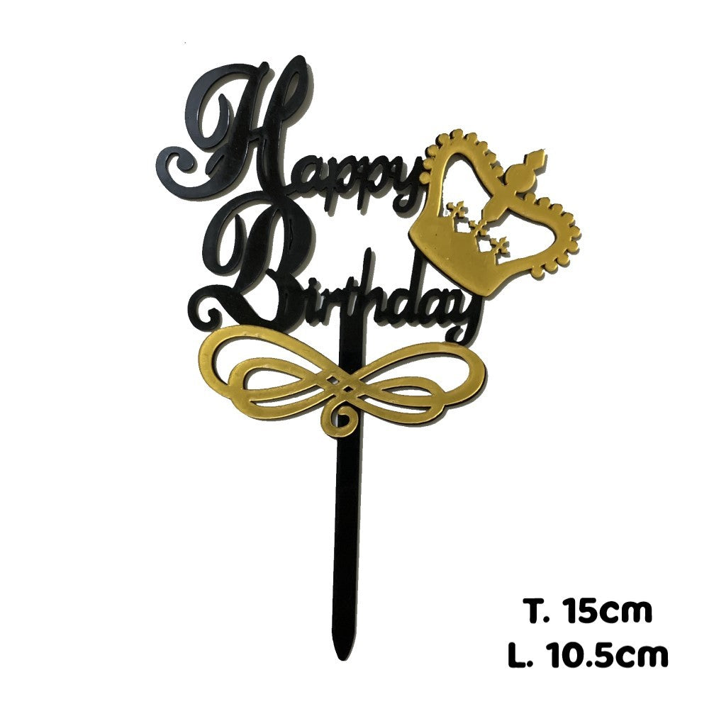 Pekanbaru Cake Topper Akrilik Happy Birthday / Mother'S Day / Father'S Day Ukuran Besar (Instan Only)