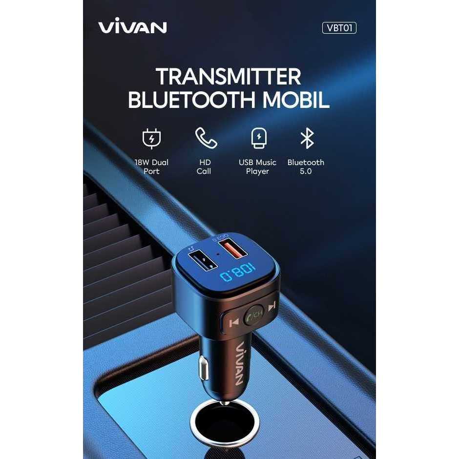 Pekanbaru Vivan Vbt01 Car Charger B Bluetooth Transmitter 18W