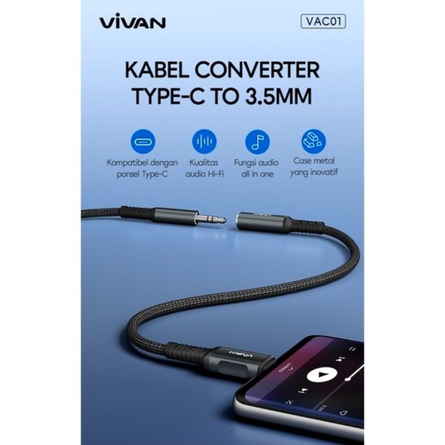 Pekanbaru Vivan Vac01 Type C To 3.5Mm Audio Adapter