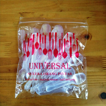 Pekanbaru Disposable Cutlery / Sendok Jelly Mika Bening Per Pack
