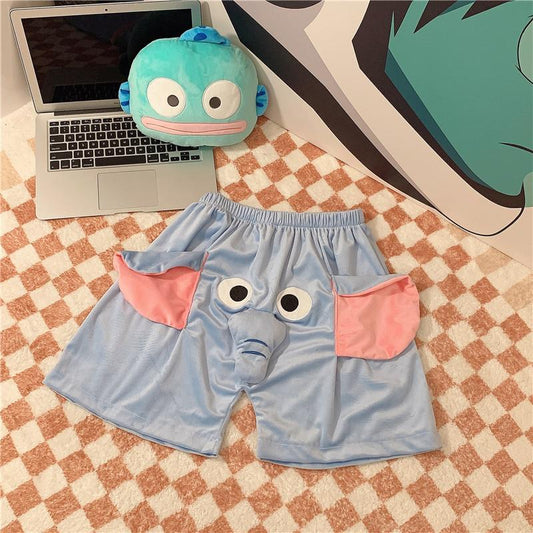 Pekanbaru Celana Pendek Motif Gajah Lucu Belalai Bunyi Dumbo Unik Couple Piyama Tidur Celana Gajah Short Pants Daily Pink Biru Unisex