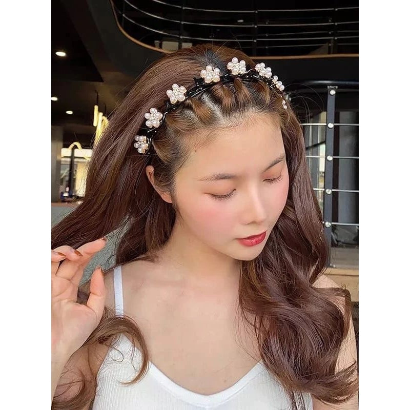 Pekanbaru Pengikat Bandana Penjepit Rambut Wanita Cewek Bando 2In1 Include Ikat Jepit