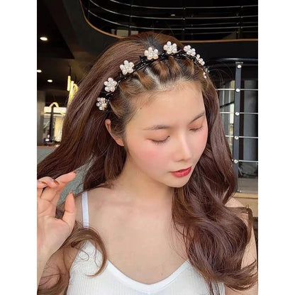 Pekanbaru Pengikat Bandana Penjepit Rambut Wanita Cewek Bando 2In1 Include Ikat Jepit