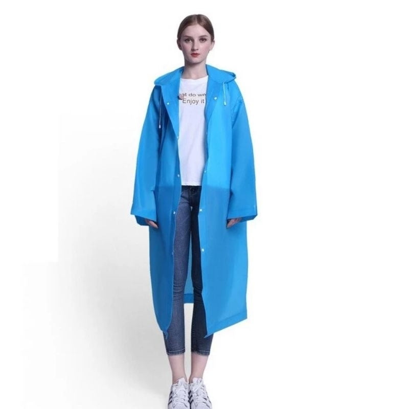 Pekanbaru Jas Hujan Dewasa Model Poncho Waterproof Bahan Eva Tebal / Jas Hujan / Mantel Hujan