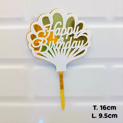Pekanbaru Cake Topper Akrilik Happy Birthday / Mother'S Day / Father'S Day Ukuran Besar (Instan Only)